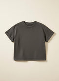 Moss gray t-shirt on a beige background
