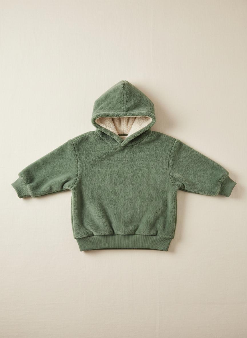Moss hoodie on a beige background
