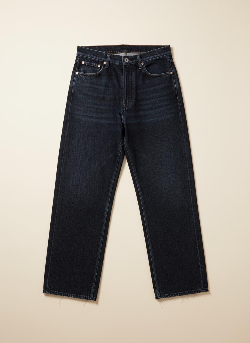 Raw Denim Wide-Leg Jeans